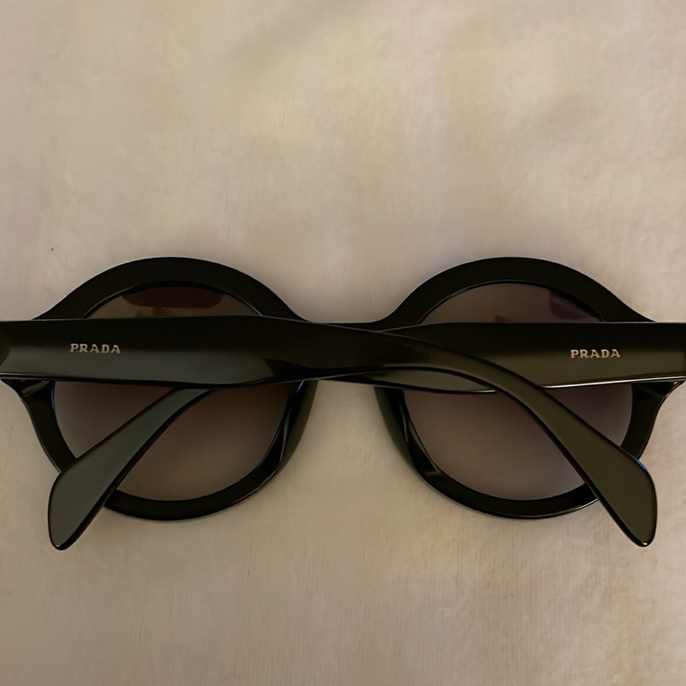 Prada Black Round Sunglasses with Gradient Lenses - Picture 6 of 12